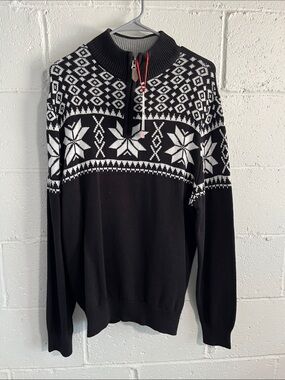 Chaps Nordic Quarter Zip  Sweater- Large